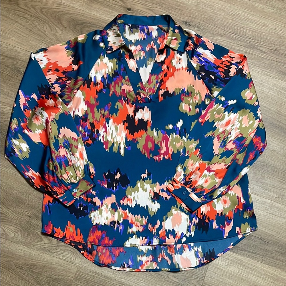 Multicolor Abstract Print Women's Top